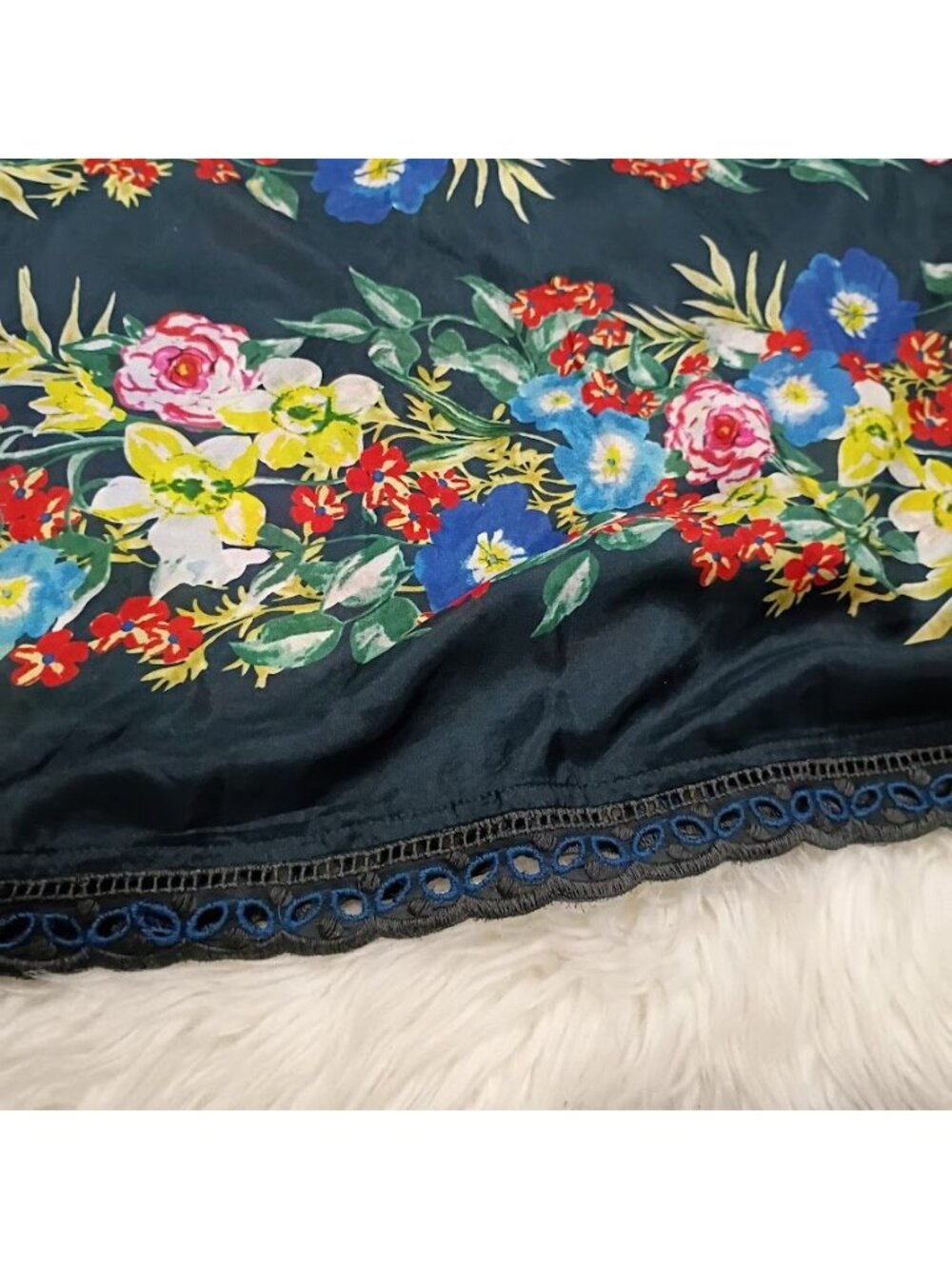 Johnny Was Women Blue Tunic Silk Floral Top Sz 2X - Picture 15 of 16